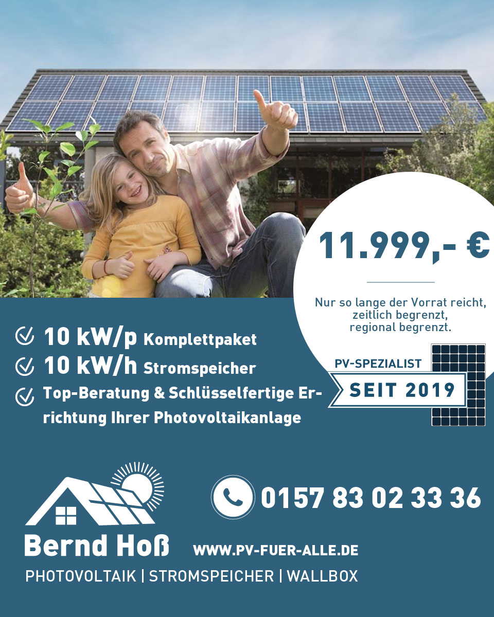 Solaranlage zum Hammerpreis in Kevelaer, Geldern, Weeze, Goch und Umgebung - Bernd Hoß Solaranlagen